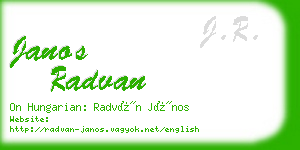janos radvan business card